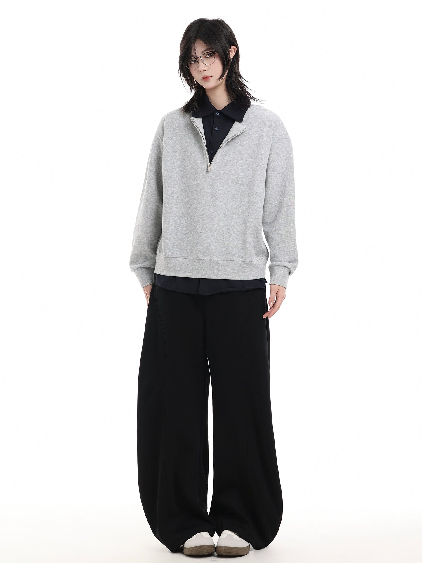 Half Zip-Up Shirt Knitwear No. 1651