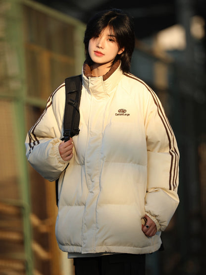 Striped stand up collar padded jacket, puffer No.1053