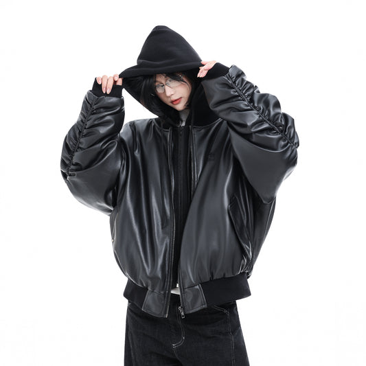 Vegan Leather Bomber Jacket No. 1815