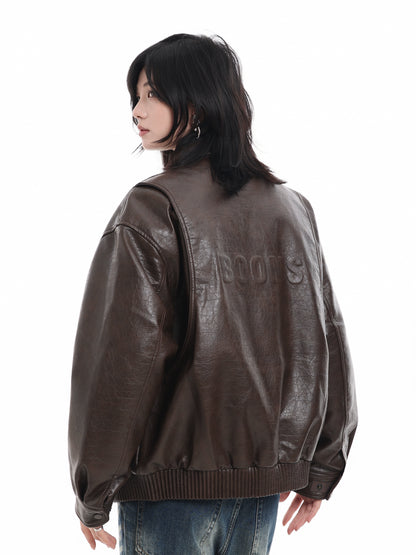Duck-Down Winter Vegan Leather Jacket No. 1725
