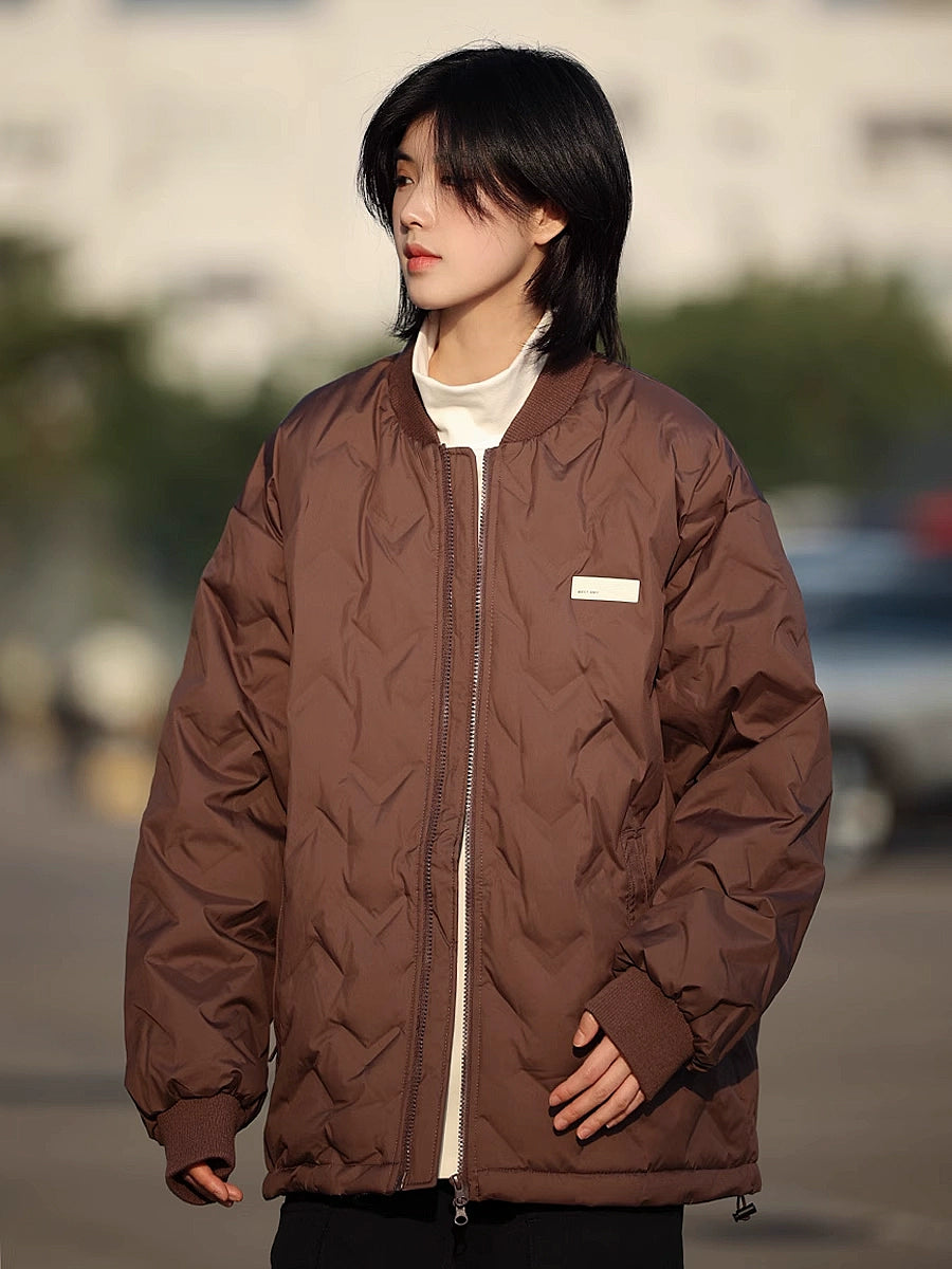 [DUCK DOWN] light padded baseball collar jacket, bomber jacket No.1112