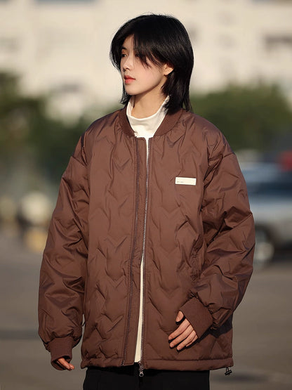 [DUCK DOWN] light padded baseball collar jacket, bomber jacket No.1112