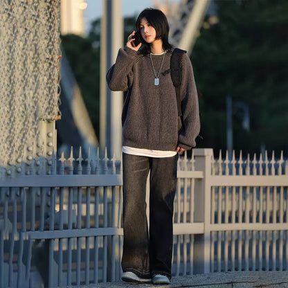 Loose sweater men's and women's pullovers No.1407