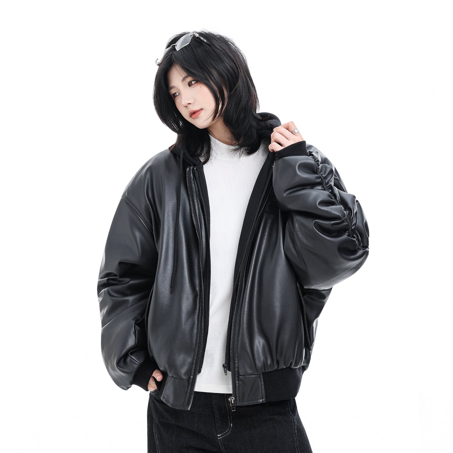 Vegan Leather Bomber Jacket No. 1815