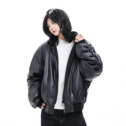 Vegan Leather Bomber Jacket No. 1815