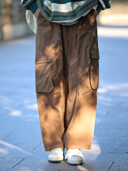 Cargo pants loose straight leg multi-pocket trousers No.1008