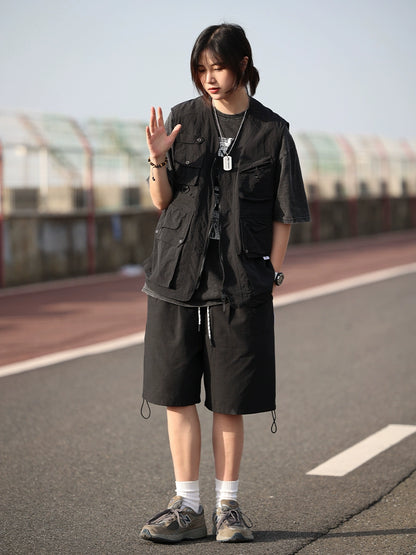 Overalls, vest, multi-pocket, sleeveless top, jacket No.684