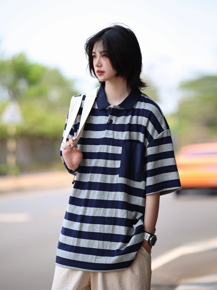 Striped Short Sleeve Polo Shirt No.623