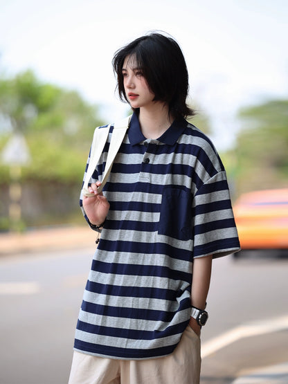 Striped Short Sleeve Polo Shirt No.623