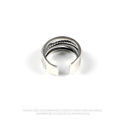 Retro white copper silver ring (inner diameter  55mm) No.356