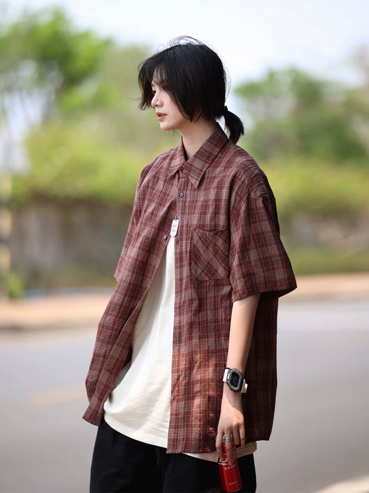 Plaid short sleeve shirt No.619