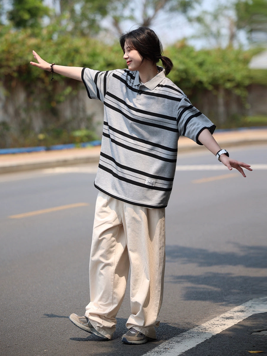 Polo shirt striped short sleeve No.622