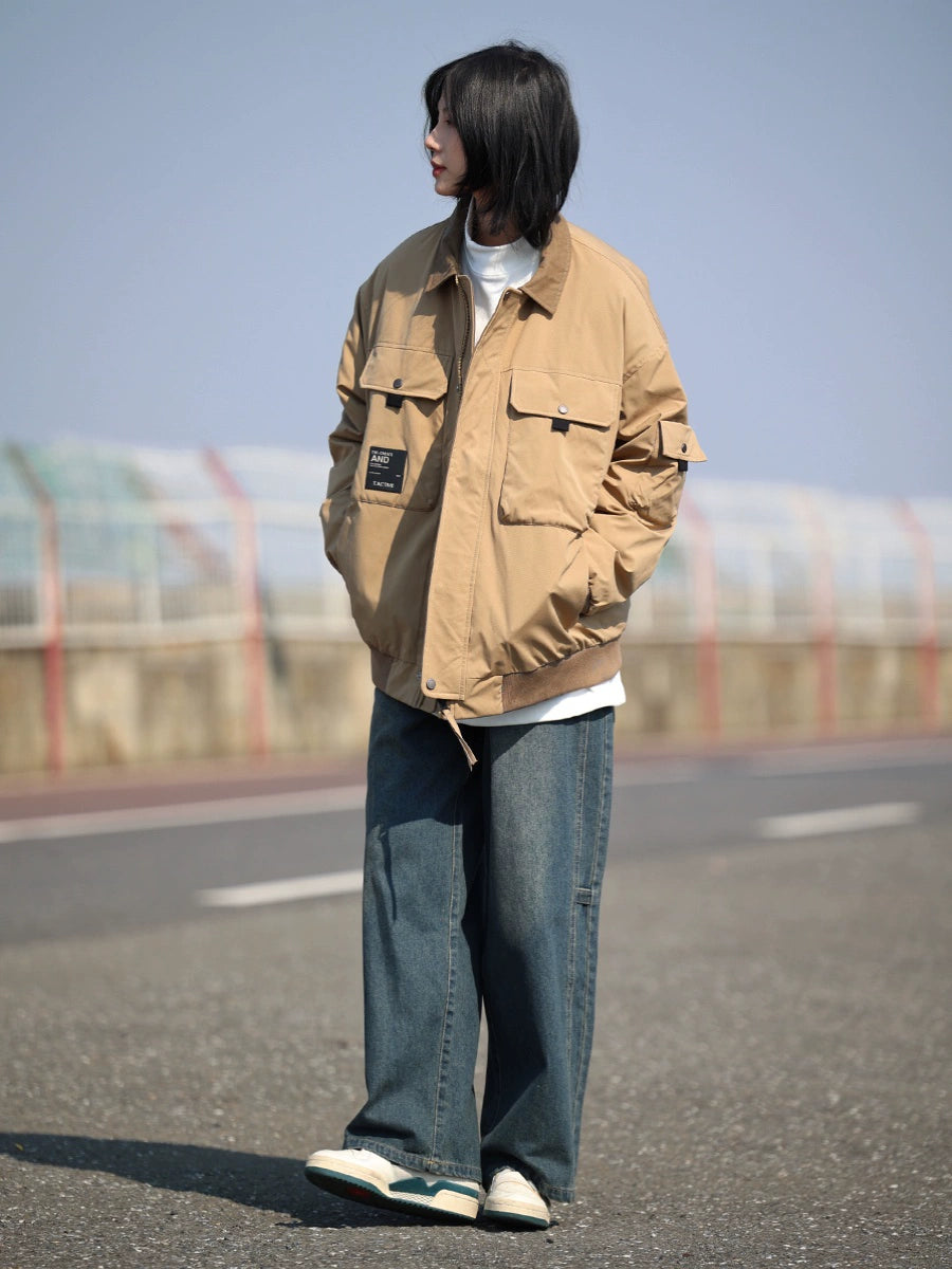 [DUCK DOWN]Lapel cargo down jacket No.1077