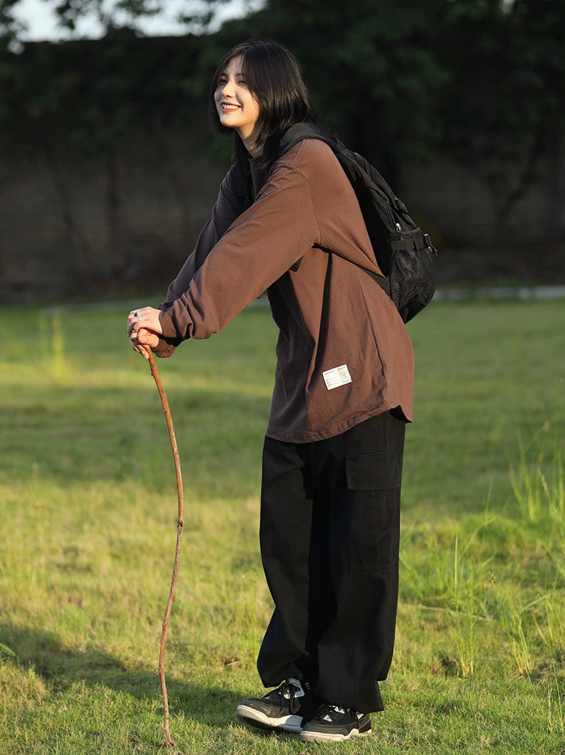 Wide-leg loose overalls straight casual trousers No.359