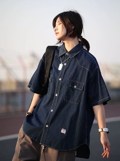 short sleeve  denim shirt No.688