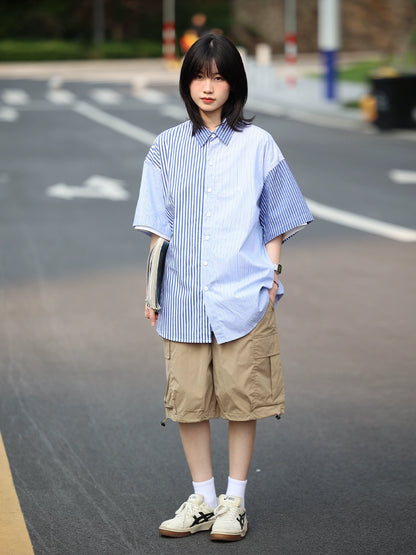 Striped short-sleeved shirt No.637