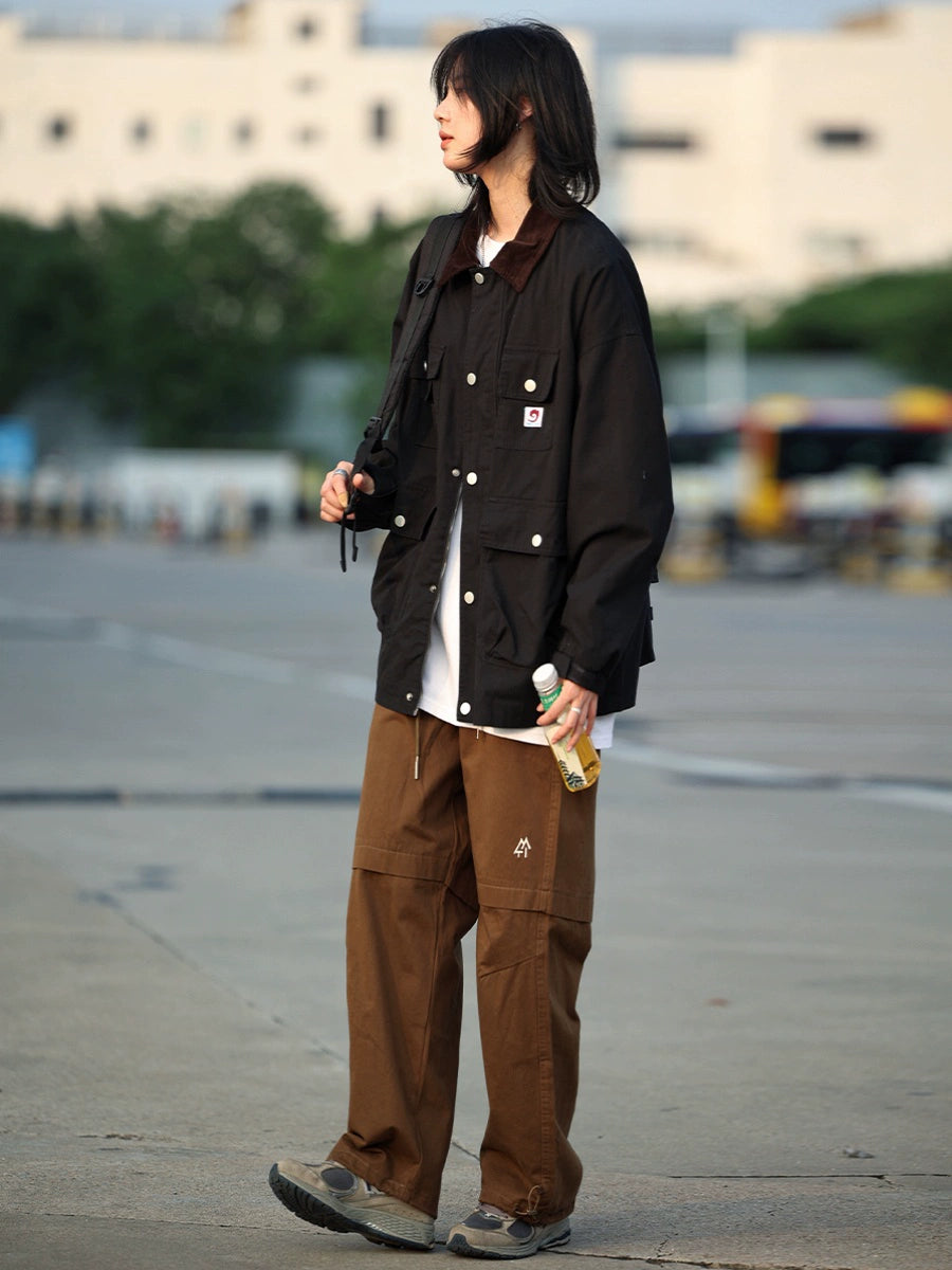 Corduroy panels, lapels, outdoor cargo jackets No.867