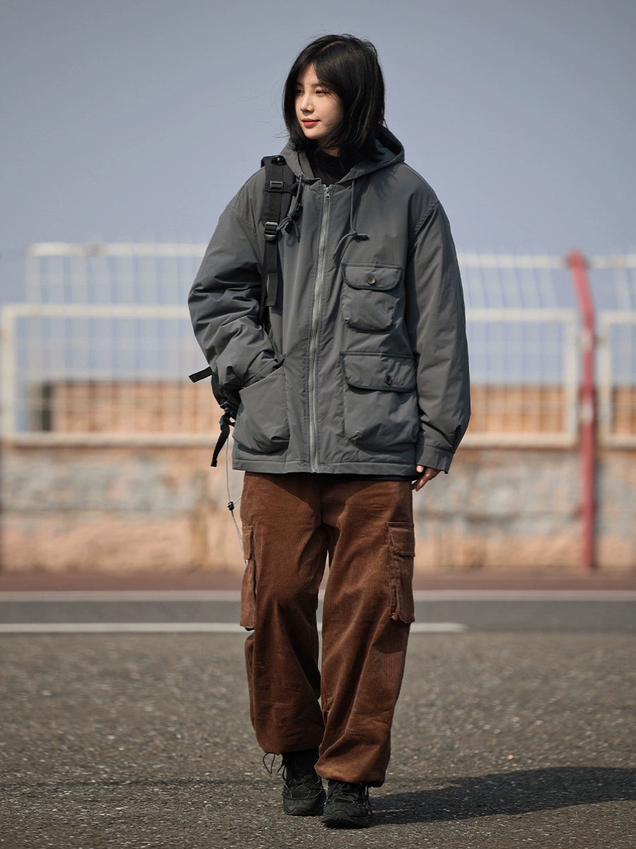 Outdoor overalls, large pockets, padded jackets, puffer No.1117