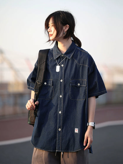 short sleeve  denim shirt No.688