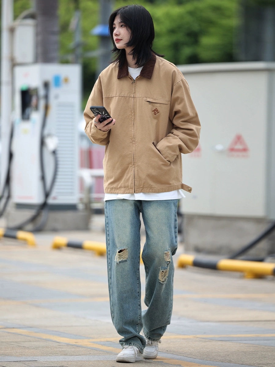 Casual jacket, men's contrasting corduroy lapel No.868