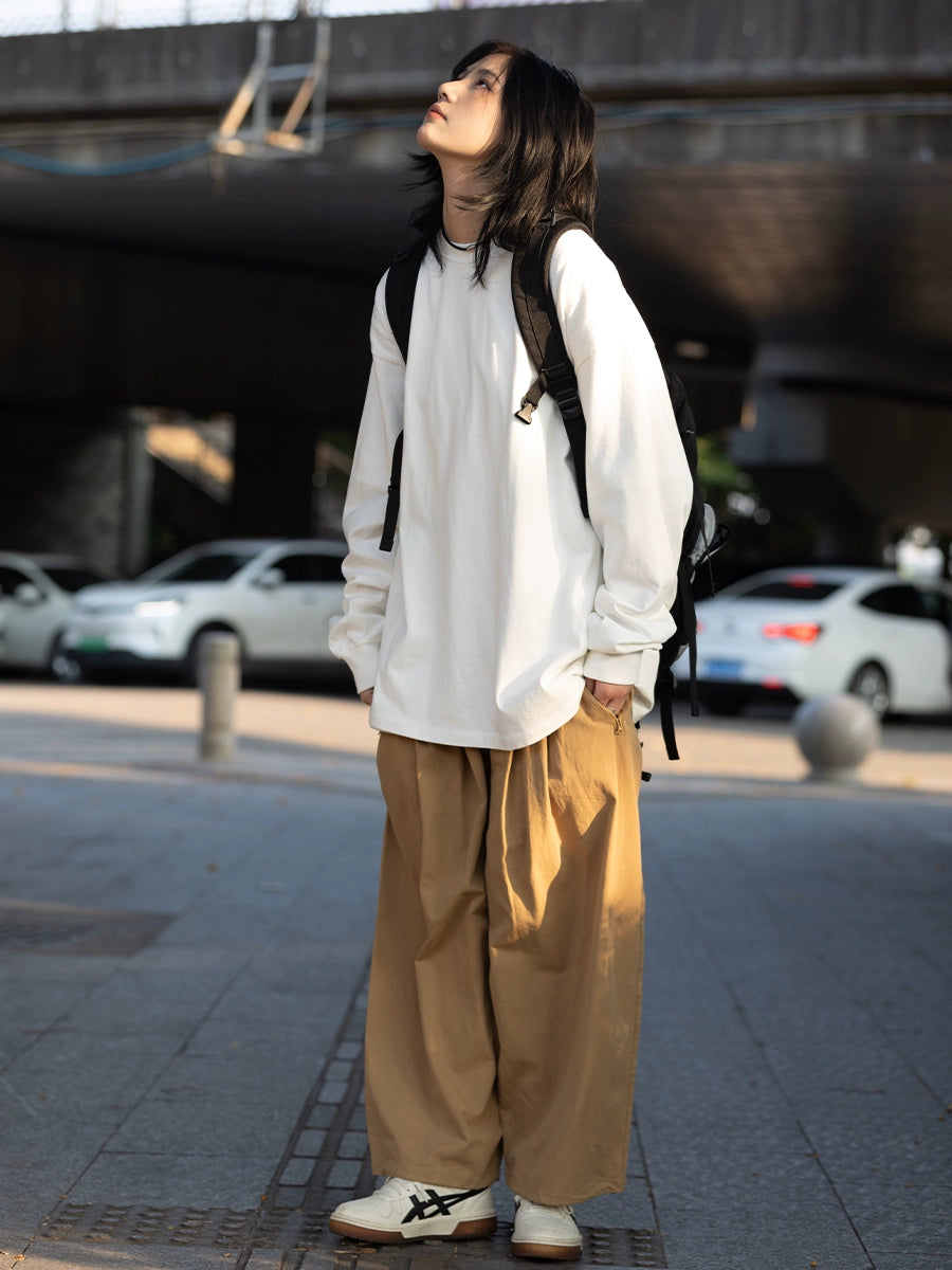 solid color long-sleeved t-shirt No.406