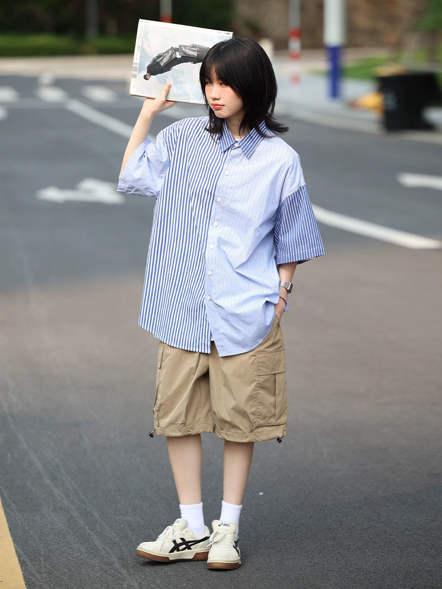 Striped short-sleeved shirt No.637