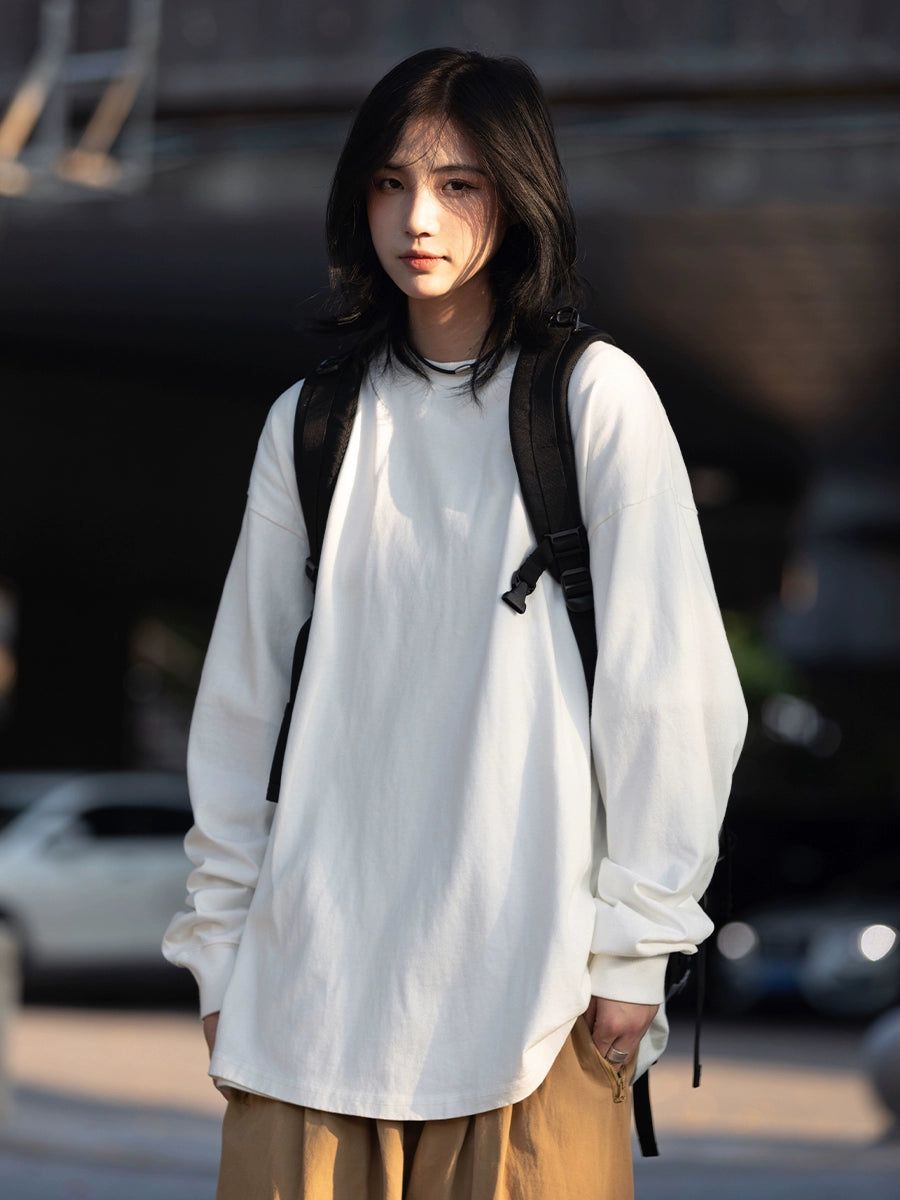 solid color long-sleeved t-shirt No.406
