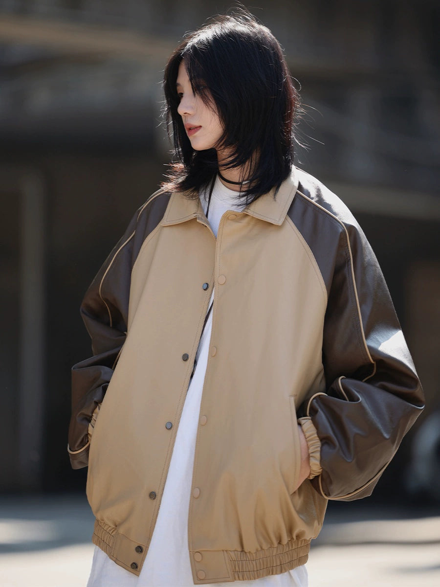 Vegan leather jacket autumn and winter jacket No.984
