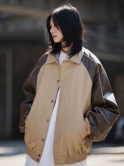 Vegan leather jacket autumn and winter jacket No.984