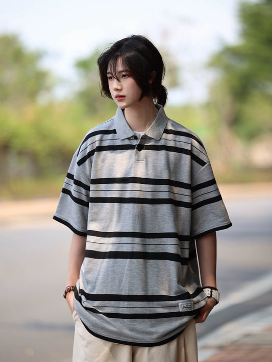 Polo shirt striped short sleeve No.622