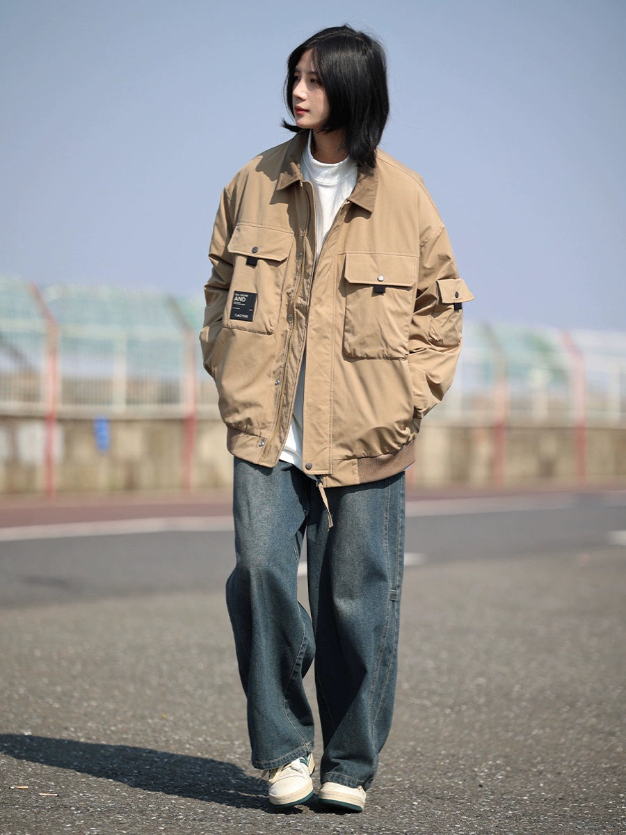 [DUCK DOWN]Lapel cargo down jacket No.1077