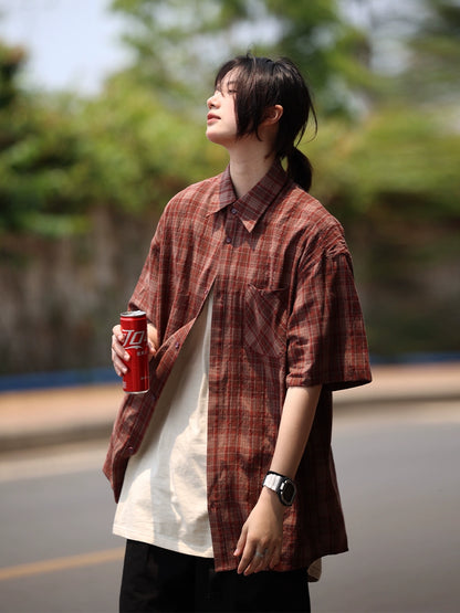 Plaid short sleeve shirt No.619