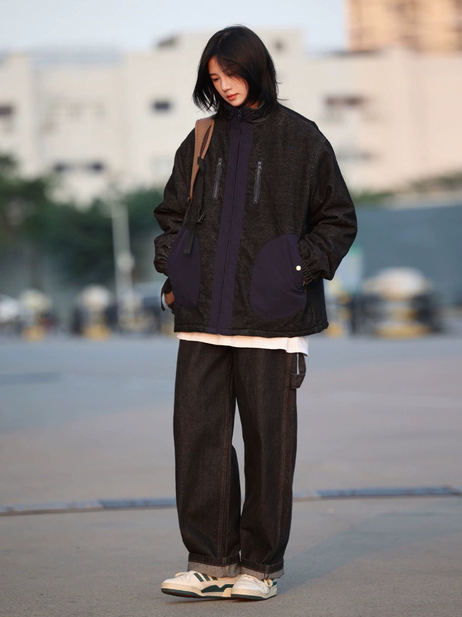 Corduroy jacket, warm zipper, stand-up collar No.1031