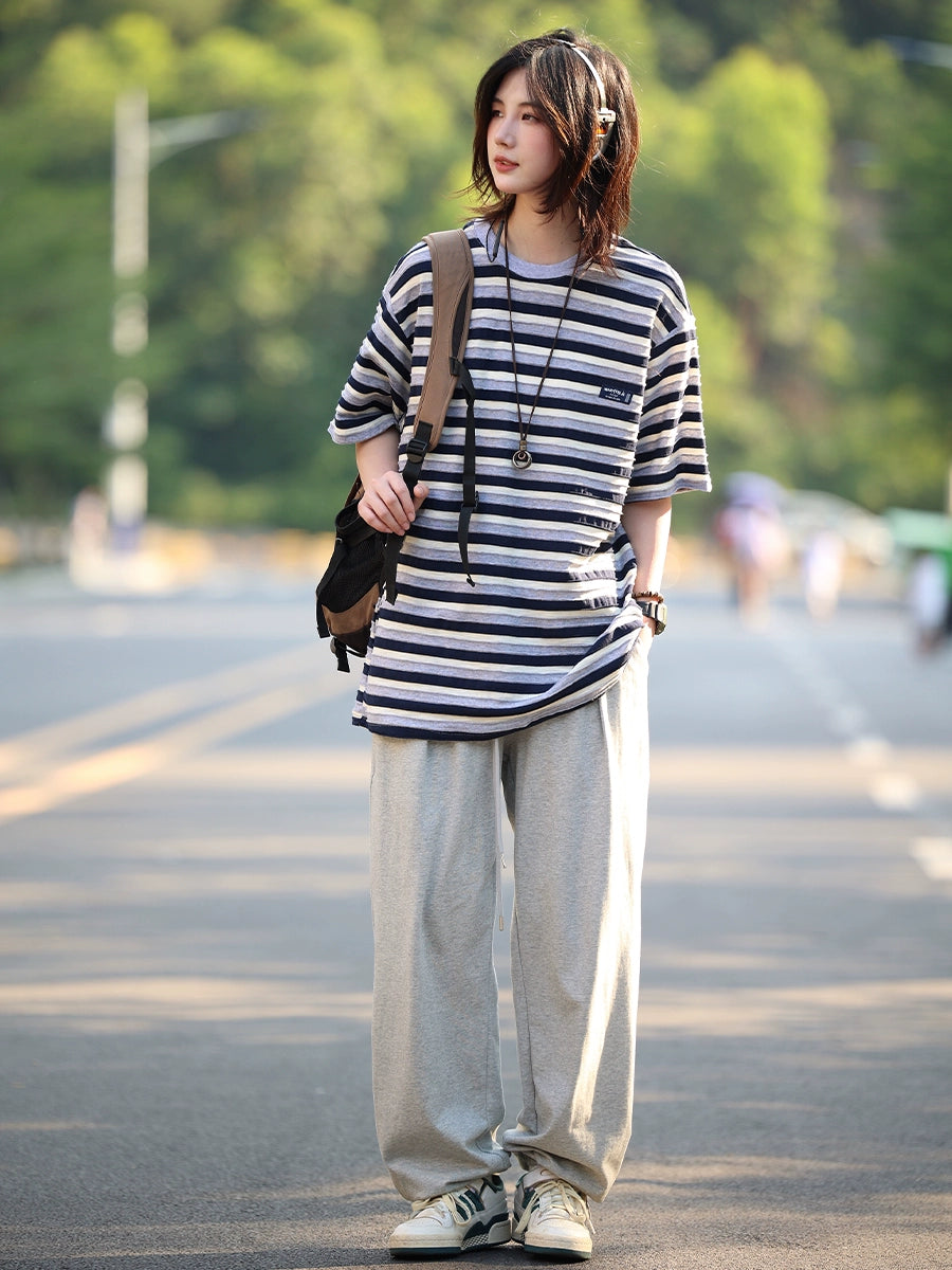 Straight Pants Sweatpants, Loose and Casual No.732