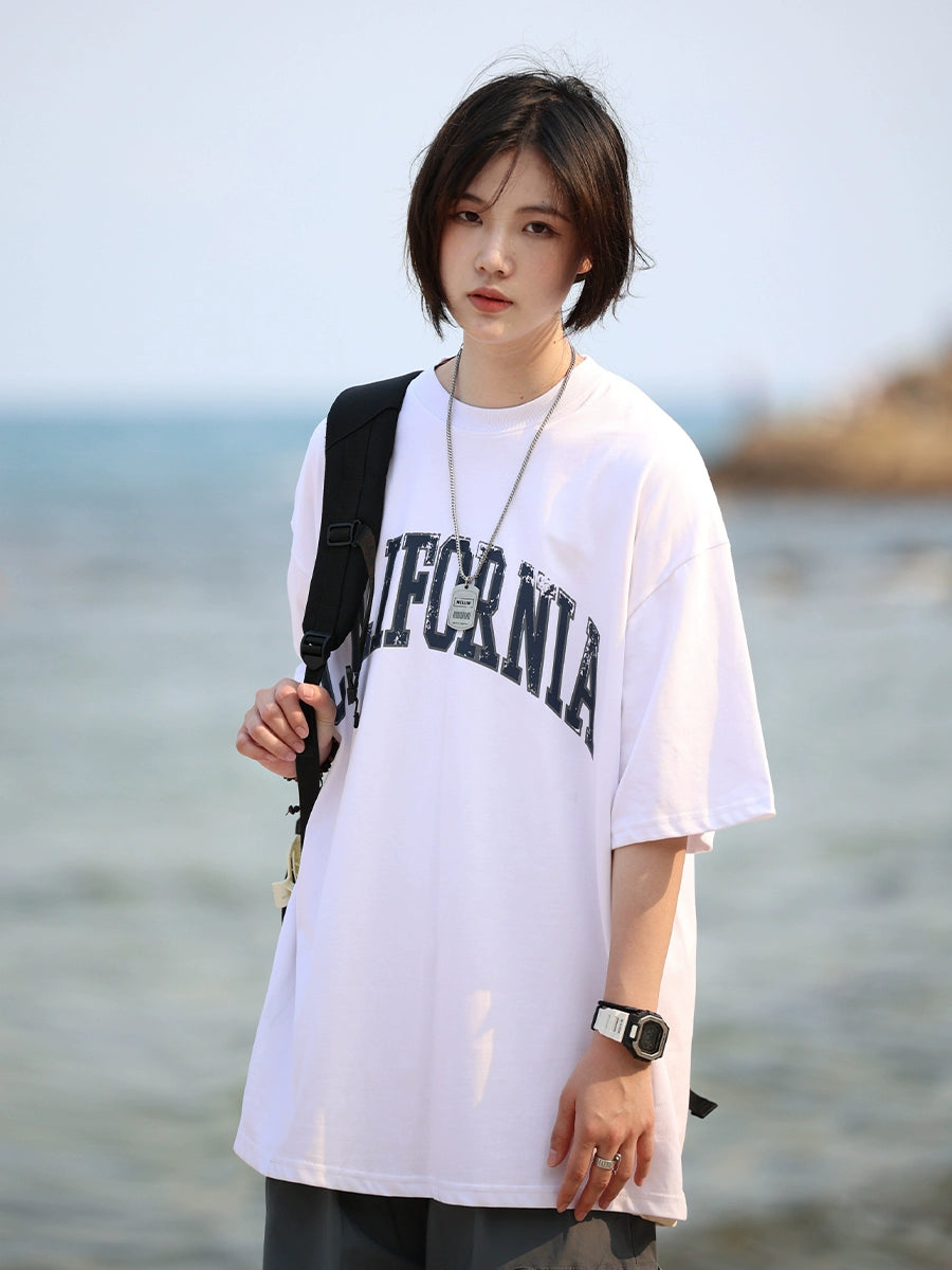 crew neck print short sleeve t-shirt No.704