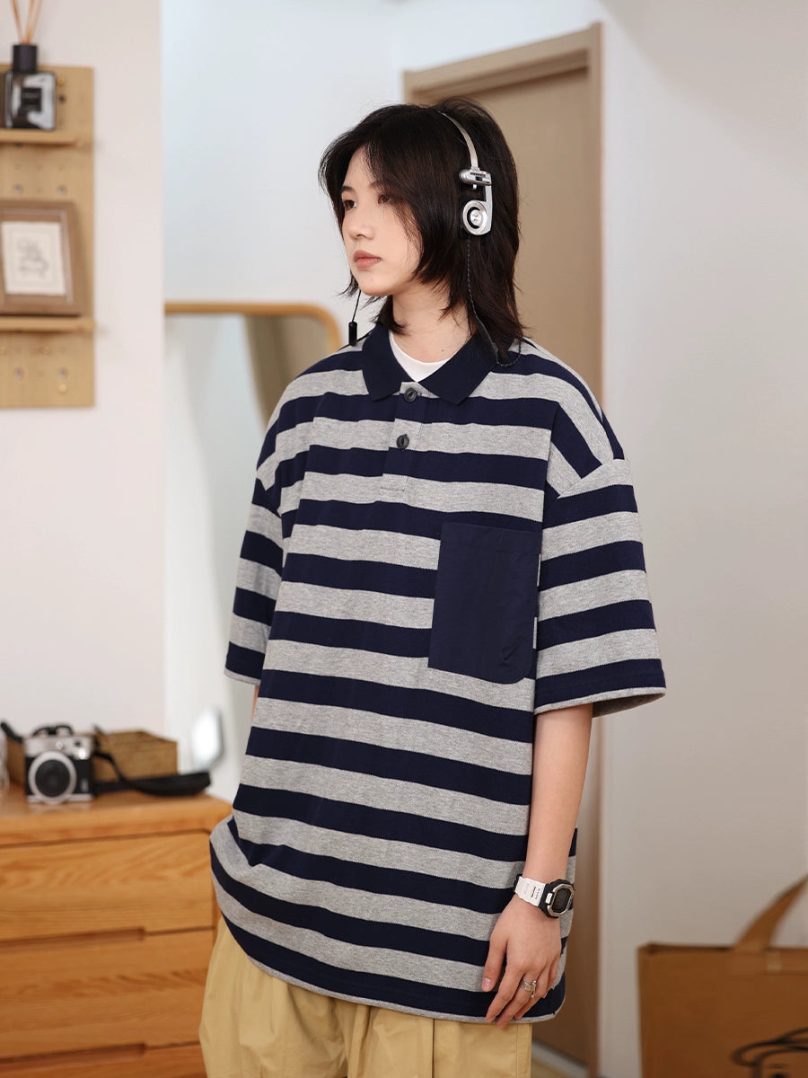 Striped Short Sleeve Polo Shirt No.623