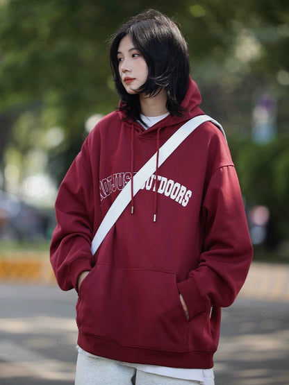 Hooded burgundy sweatshirt