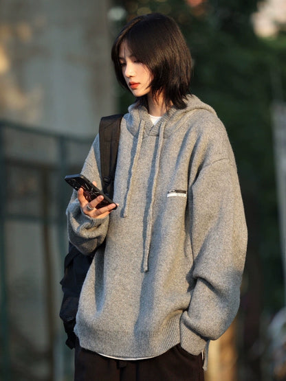 Hooded sweater knitted sweatshirt hoodie No.1004