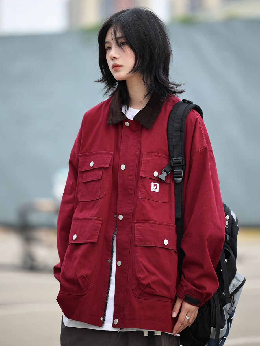 Corduroy panels, lapels, outdoor cargo jackets No.867