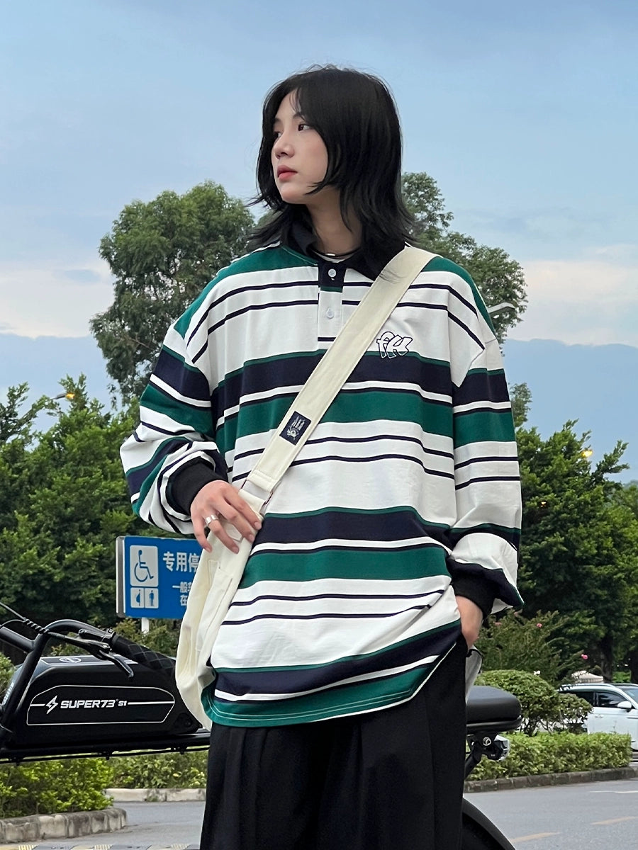 striped polo shirt No.164