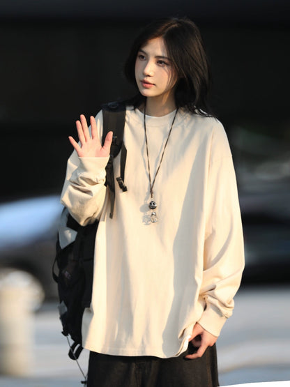 solid color long-sleeved t-shirt No.406