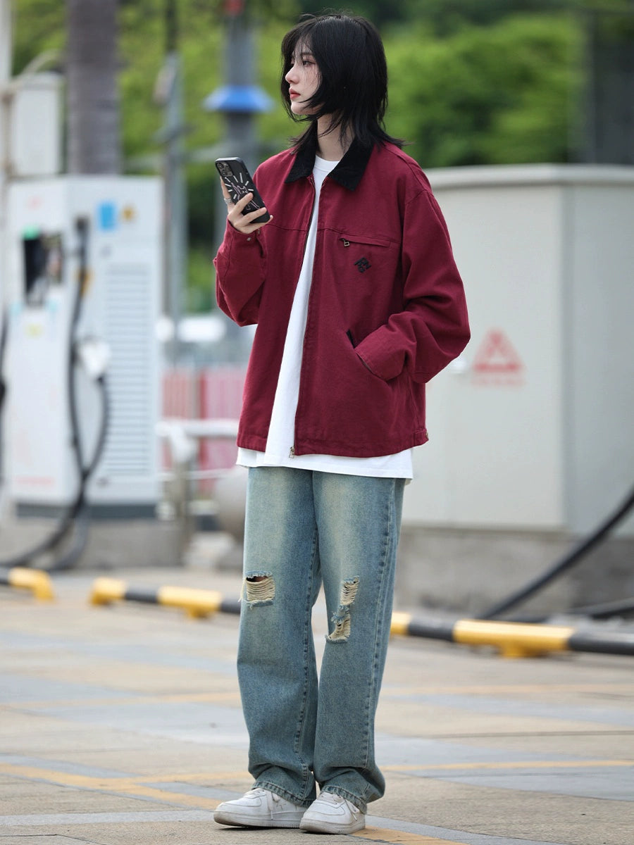 Casual jacket, men's contrasting corduroy lapel No.868