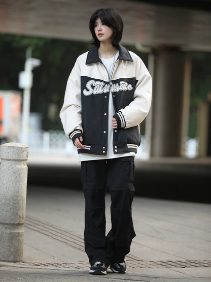 Vegan leather, padded jacket, No.1071