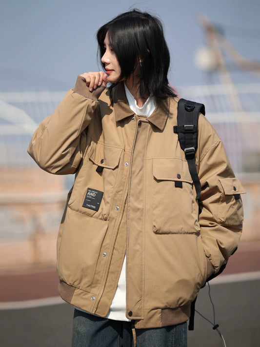 [DUCK DOWN]Lapel cargo down jacket No.1077