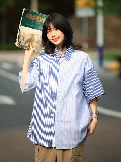 Striped short-sleeved shirt No.637