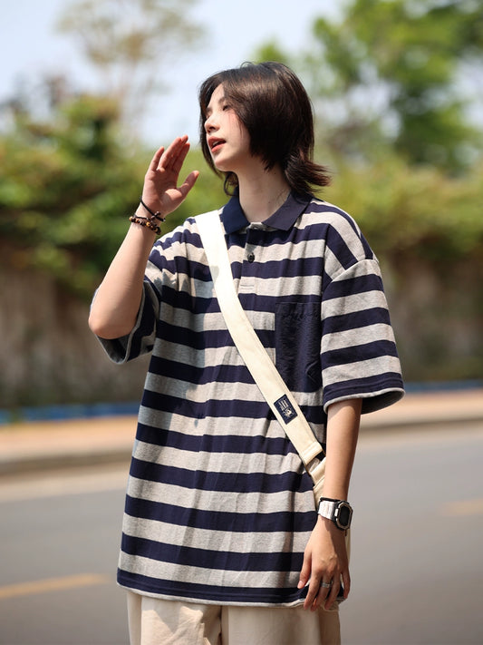 Striped Short Sleeve Polo Shirt No.623