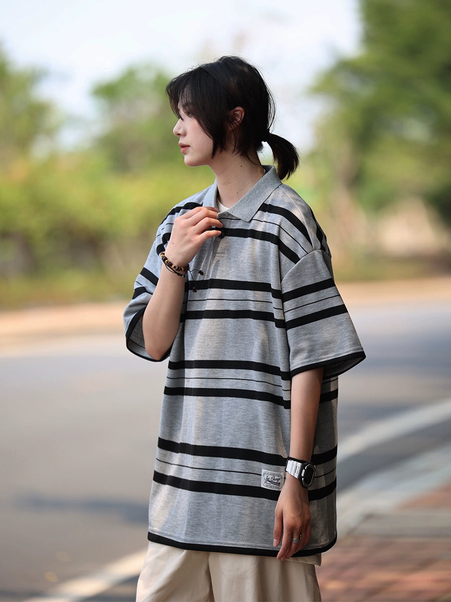 Polo shirt striped short sleeve No.622