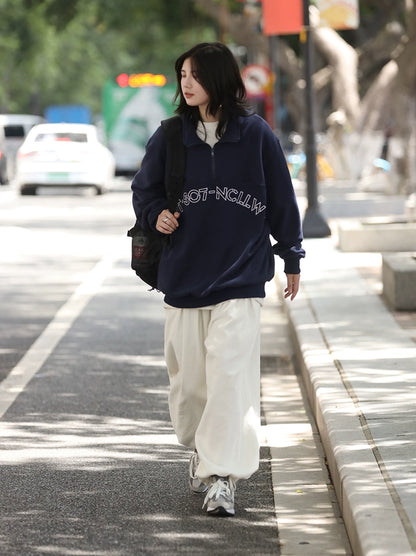 corduroy drawstring wide-leg pants No.347