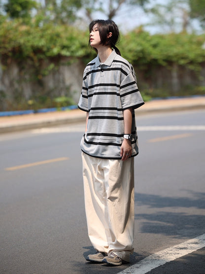 Polo shirt striped short sleeve No.622