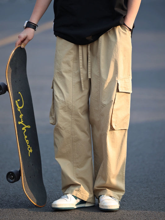 Loose straight cargo pants No.548